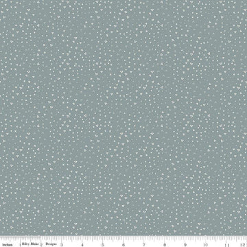 Image of Leo & Savannah Terrain Blue quilting cotton fabric by Deena Rutter for Riley Blake Designs. Features shapes on a gray background. Cute Little Fabric Shop.