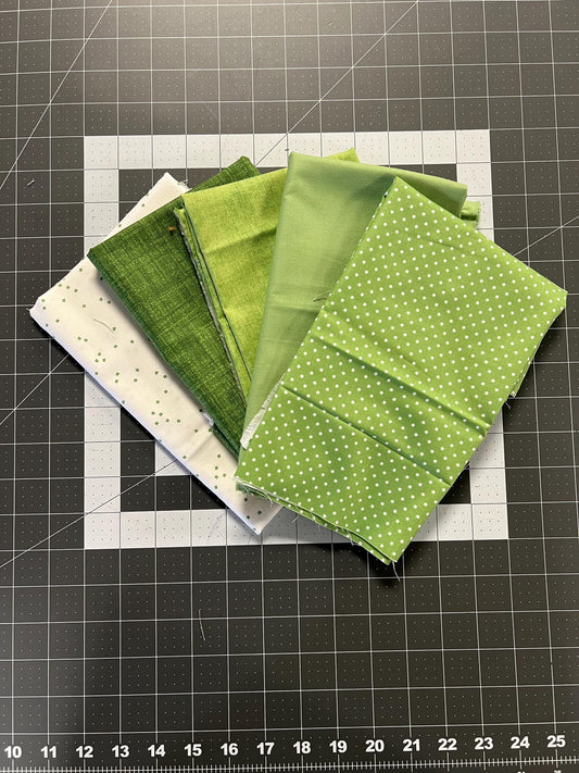 2 yard REMNANT BUNDLE Mix Green Basic Fabrics - Riley Blake Designs - Quilting Cotton Fabric
