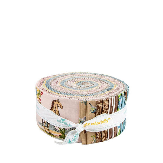 Cowgirl 2.5" Rolie Polie Floral Fabric - RP-17480-40 - 40-pieces Precut - Riley Blake Quilting Cotton Fabric