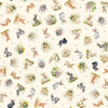 Image of QT Cuties 3 Bunnies & Floral Cream quilting cotton fabric by Morris Creative Group for QT Fabrics. Features rabbits and flowers on a cream background. Cute Little Fabric Shop.