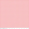 Image of Sweet Pink Gingham Blush quilting cotton fabric by My Mind's Eye for Riley Blake Design. Features gingham on a pink background. Cute Little Fabric Shop.