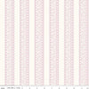 Image of Sweet Pink Floral Stripes Cream quilting cotton fabric by My Mind's Eye for Riley Blake Design. Features flowers on a cream background. Cute Little Fabric Shop.