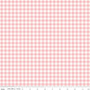 Image of Sweet Pink Gingham Pink quilting cotton fabric by My Mind's Eye for Riley Blake Design. Features flowers on a pink background. Cute Little Fabric Shop.