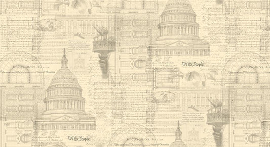 3 Sisters Patriotic Constitution Porcelain Cream Patriotic Fabric - 44373 - Moda Fabrics Quilting Cotton Fabric