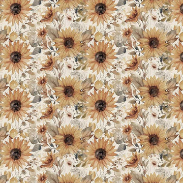 3-Yard Cut - Evening on the Prairie Watercolor Sunflowers Cream Floral Fabric 108" WIDEBACK - WB16751 - Riley Blake Quilting Cotton Fabric