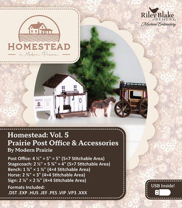 SALE Machine Embroidery Homestead Prairie Post Office INSTRUCTIONS - ME207PH0225 - Riley Blake USB File Free Standing House