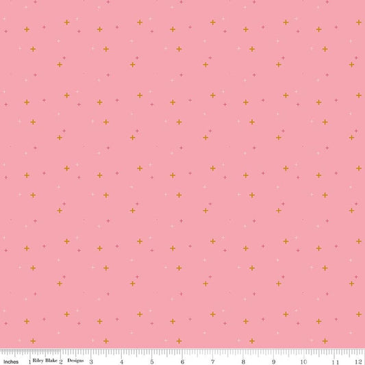 SALE Sparkler Peony Pink SPARKLE Fabric - SC650 - Riley Blake Quilting Cotton Fabric