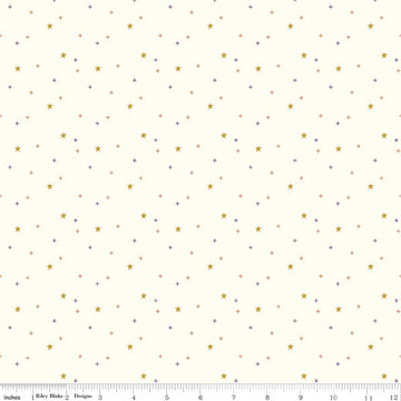 SALE Sparkler Star Vintage White Cream SPARKLE Fabric - SC651 - Riley Blake Quilting Cotton Fabric