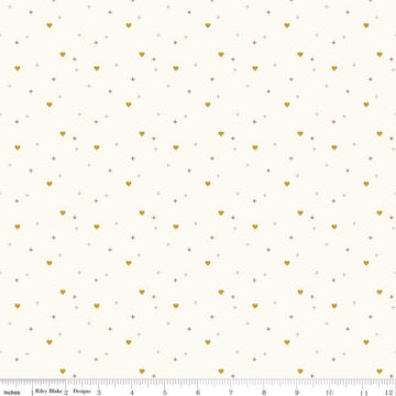 SALE Sparkler Heart Cloud Cream SPARKLE Fabric - SC653 - Riley Blake Quilting Cotton Fabric