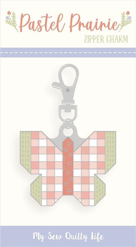 Pastel Prairie Zipper Pull Butterfly Pink Butterfly Charm - Moda Fabrics Charm