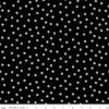 Image of Scary Scraps Dress Dots Black quilting cotton fabric by J Wecker Frisch for Riley Blake Designs. Features dots on a black background. Cute Little Fabric Shop.