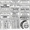 Image of Scary Scraps Scary Sew Labels White quilting cotton fabric by J Wecker Frisch for Riley Blake Designs. Features text on a white background. Cute Little Fabric Shop.
