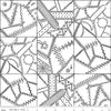 Image of Scary Scraps Crazy Patchwork White quilting cotton fabric by J Wecker Frisch for Riley Blake Designs. Features a geometric pattern on a white background. Cute Little Fabric Shop.