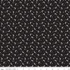 Image of Frank and Friends Moon & Stars Black Glow in the Dark quilting cotton fabric by My Mind's Eye for Riley Blake Designs. Features the night sky on a black background. Cute LIttle Fabric Shop.