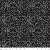 Image of Frank and Friends Webs Black Glow in the Dark quilting cotton fabric by My Mind's Eye for Riley Blake Designs. Features spider webbing on a black background. Cute Little Fabric Shop.