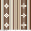 Image of Cowgirl Blanket Brown quilting cotton fabric by Echo Park Paper Co. for Riley Blake Designs. Features stripes on a brown background. Cute Little Fabric Shop.