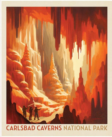 SALE National Parks Carlsbad Caverns Poster Panel DIGITALLY PRINTED Fabric - PD17701 - Riley Blake Quilting Cotton Fabric - Licensed Product