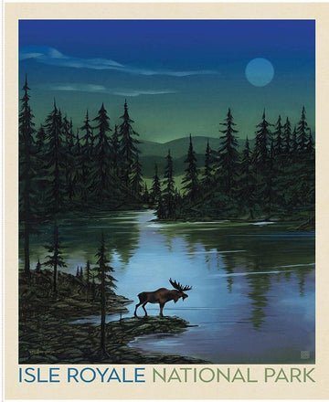 SALE National Parks Isle Royale Poster Panel DIGITALLY PRINTED Fabric - PD17706 - Riley Blake Quilting Cotton Fabric - Licensed Product