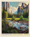 SALE National Parks Yosemite Poster Panel DIGITALLY PRINTED Fabric - PD17710 - Riley Blake Quilting Cotton Fabric - Licensed Product