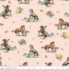 Image of Cowgirl Main Blush quilting cotton fabric by Echo Park Paper Co. for Riley Blake Designs. Features horses on a pink background. Cute Little Fabric Shop.