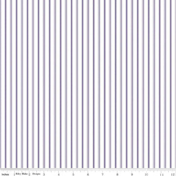 Image of Daybreak on the Prairie Track Stripe Purple quilting cotton fabric by Modern Prairie for Riley Blake Designs. Features stripes on a purple background. Cute Little Fabric Shop.