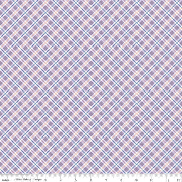 Image of Daybreak on the Prairie Plaid Purple quilting cotton fabric by Modern Prairie for Riley Blake Designs. Features plaid on a purple background. Cute Little Fabric Shop.
