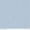 Image of Daybreak on the Prairie Geo Blue quilting cotton fabric by Modern Prairie for Riley Blake Designs. Features tonal flowers on a blue background. Cute Little Fabric Shop.