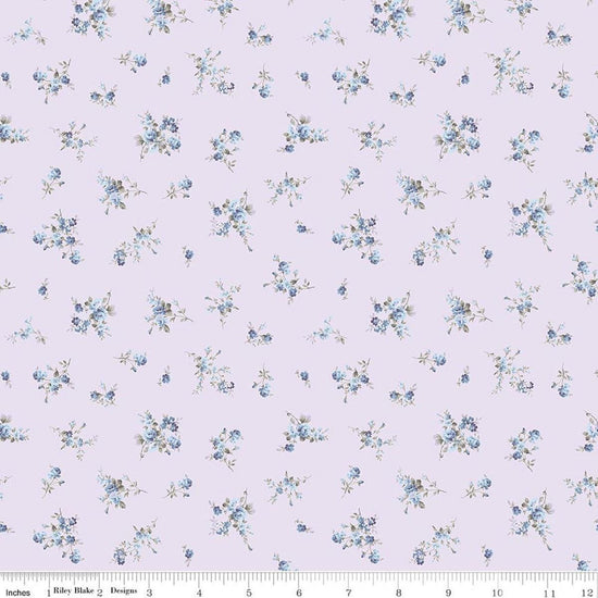 Image of Daybreak on the Prairie Garden Bouquet Purple quilting cotton fabric by Modern Prairie for Riley Blake Designs. Features flowers on a purple background. Cute Little Fabric Shop.