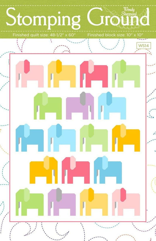 SALE Stomping Ground Quilt PATTERN Elephant Pattern - Riley Blake INSTRUCTIONS Only