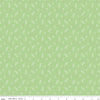 Image of Painted Petals Tossed Stems Green quilting cotton fabric by Lila Tueller for Riley Blake Designs. Features leaves on a green background. Cute Little Fabric Shop.