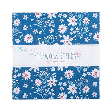 Firework Fields 10" Stacker Floral Fabric - 10-17580-42 - 42-piece Precut - Riley Blake Quilting Cotton Fabric
