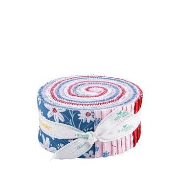 Firework Fields 2.5" Rolie Polie Floral Fabric - RP-17580-40 - 40-pieces Precut - Riley Blake Quilting Cotton Fabric