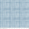 Image of Firework Fields Gingham Blue quilting cotton fabric by Gracey Larson for Riley Blake Designs. Features gingham on a blue background. Cute Little Fabric Shop.