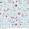 Image of Firework Fields Independence Toile Light Blue quilting cotton fabric by Gracey Larson for Riley Blake Designs. Features nature on a blue background. Cute Little Fabric Shop.