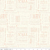 Image of Southern Charm Text Cloud quilting cotton fabric by The RBD Designers for Riley Blake Designs. Features words on a cream background. Cute Little Fabric Shop.