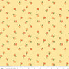 Image of Southern Charm Peaches Yellow quilting cotton fabric by The RBD Designers for Riley Blake Designs. Features peaches on a yellow background. Cute Little Fabric Shop.