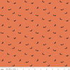 Image of The Apothecary Batwings Marmalade quilting cotton fabric by Amber Elliot for Riley Blake Designs. Features bats on an orange background. Cute Little Fabric Shop.