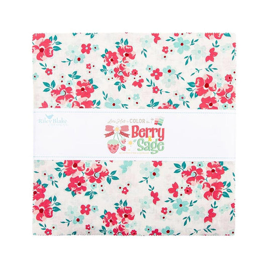 Berry & Sage 10" Stacker Bundle Floral Fabric - 10-17380-42 - 42-piece Precut - Riley Blake Quilting Cotton Fabric