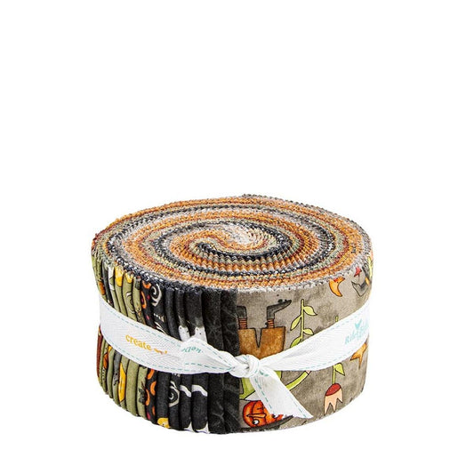 Spooky 2.5" Rolie Polie Halloween Fabric - RP-17570-40 - 40-piece Precut - Riley Blake Quilting Cotton Fabric