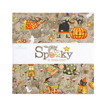 SALE Spooky 10" Stacker Halloween Fabric - 10-17570-42 - 42-pieces Precut - Riley Blake Quilting Cotton Fabric
