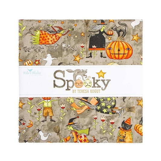 SALE Spooky 10" Stacker Halloween Fabric - 10-17570-42 - 42-pieces Precut - Riley Blake Quilting Cotton Fabric