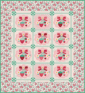 SALE Strawberry Crush Sew Along Quilt Kit Floral Fabric - KT-17380 - Riley Blake Quilting Cotton Fabric