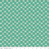 Image of Berry & Sage Apron Leaf quilting cotton fabric by Lori Holt for Riley Blake Designs. Features flowers on a green background. Cute Little Fabric Shop.