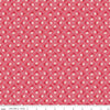 Image of Berry & Sage Calico Tea Rose quilting cotton fabric by Lori Holt for Riley Blake Designs. Features flowers on a pink background. Cute Little Fabric Shop.