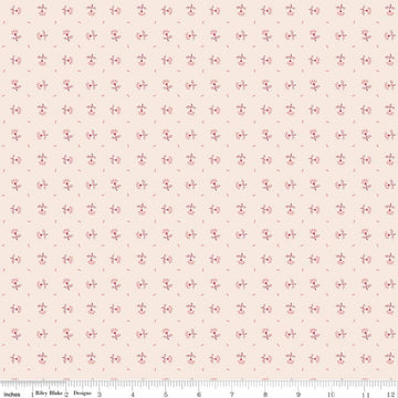 Image of Berry & Sage Blooms Latte quilting cotton fabric by Lori Holt for Riley Blake Designs. Features flowers on a cream background. Cute Little Fabric Shop.
