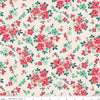 Image of Berry & Sage Floral Latte quilting cotton fabric by Lori Holt for Riley Blake Designs. Features flowers on a cream background. Cute Little Fabric Shop.