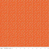 Image of Peach Cobbler Meadow Orange quilting cotton fabric by Lily Ashbury for Riley Blake Designs. Features flowers on an orange background. Cute Little Fabric Shop.