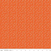 Image of Peach Cobbler Meadow Orange quilting cotton fabric by Lily Ashbury for Riley Blake Designs. Features flowers on an orange background. Cute Little Fabric Shop.
