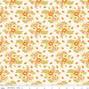 Image of Peach Cobbler Posy Cream quilting cotton fabric by Lily Ashbury for Riley Blake Designs. Features flowers on a cream background. Cute Little Fabric Shop.