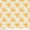 Image of Peach Cobbler Posy Cream quilting cotton fabric by Lily Ashbury for Riley Blake Designs. Features flowers on a cream background. Cute Little Fabric Shop.